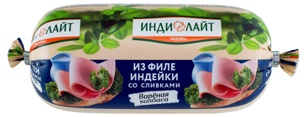 Колбаса из филе индейки со сливками 400г ИндиЛайт